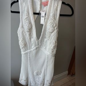 Hand beaded white dress NWT